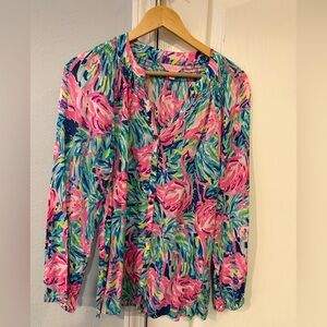 Lilly Pulitzer Pink and Blue Floral Top